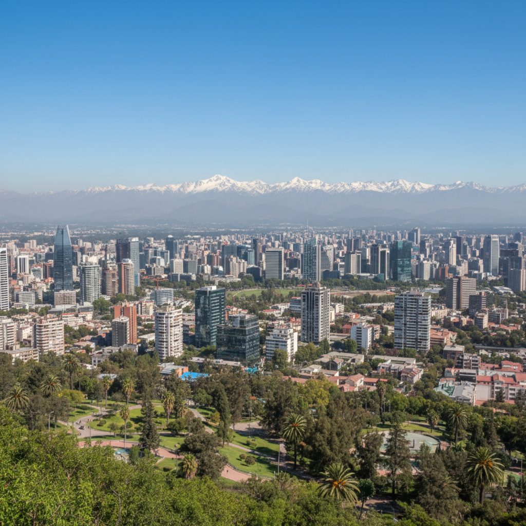 Vista de Santiago desde el cerro San Cristóbal